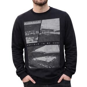 Men's Medium Liverpool Sweatshirt Anfield Is My Home Black Crewneck